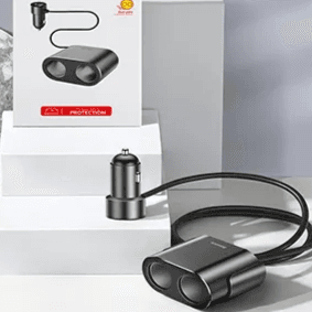 BASEUS CAR CHARGER DUAL USB DUAL PORT POINT CIGARETTE MOUTH