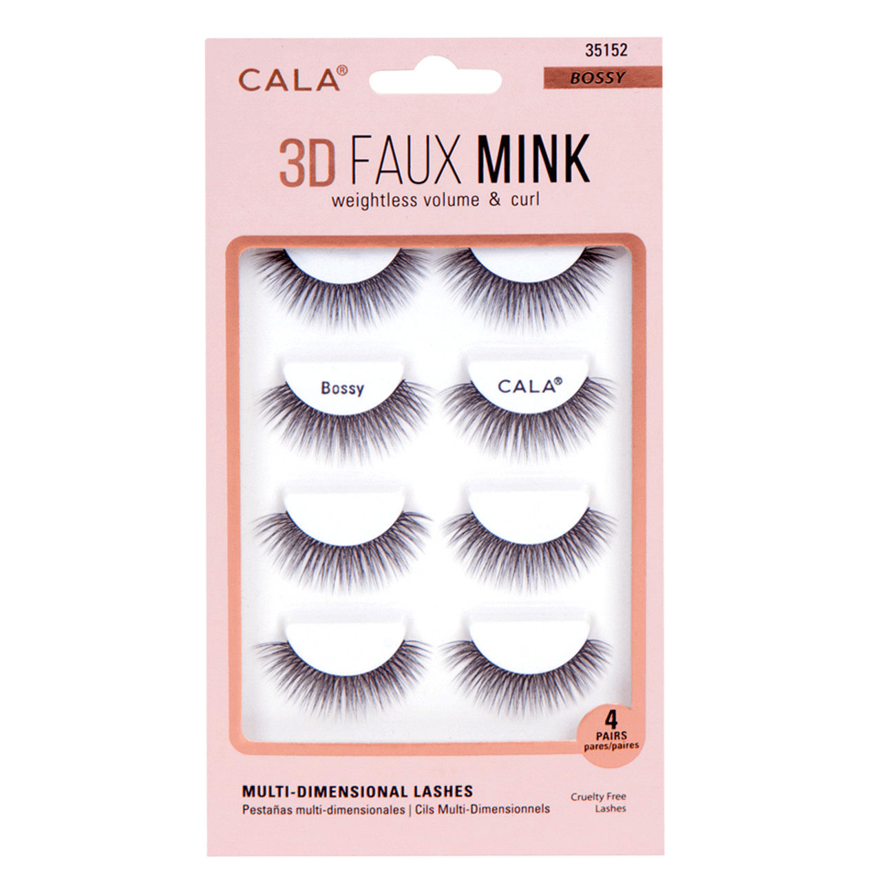 Cala 3D Faux Mink Bossy Multi-Dimensional Lashes 4pairs Code 35152