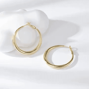 Caflon Fashion Sense Earring 925 Silver Gold plated 18GA Smooth hinged Hoop Ref- FJHPG