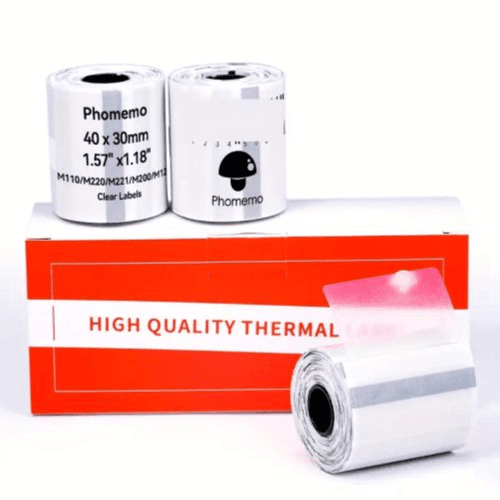 Phomemo - 40x30mm White Transparent Label For M110/m200/m220/m221/m120 -230 Labels (3 Roll)