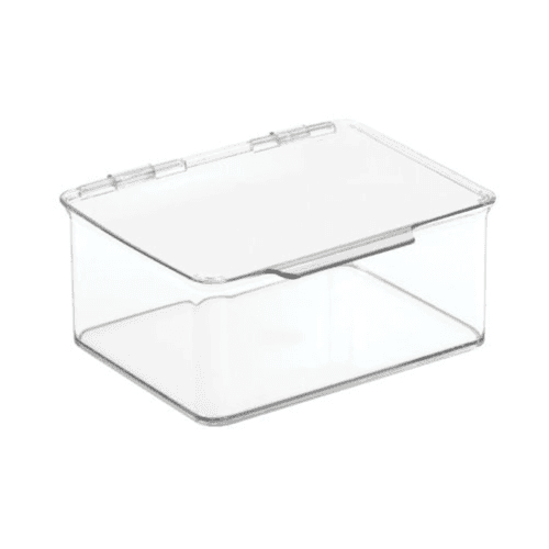 Clear Acrylic Phone Case Organizer with Lid – Desktop Storage Basket