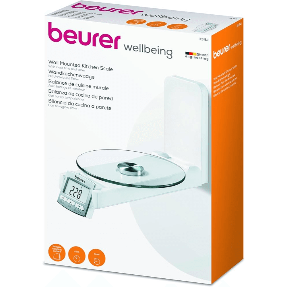 Beurer KS 52 Wellbeing Wall Mounted Kitchen Scale