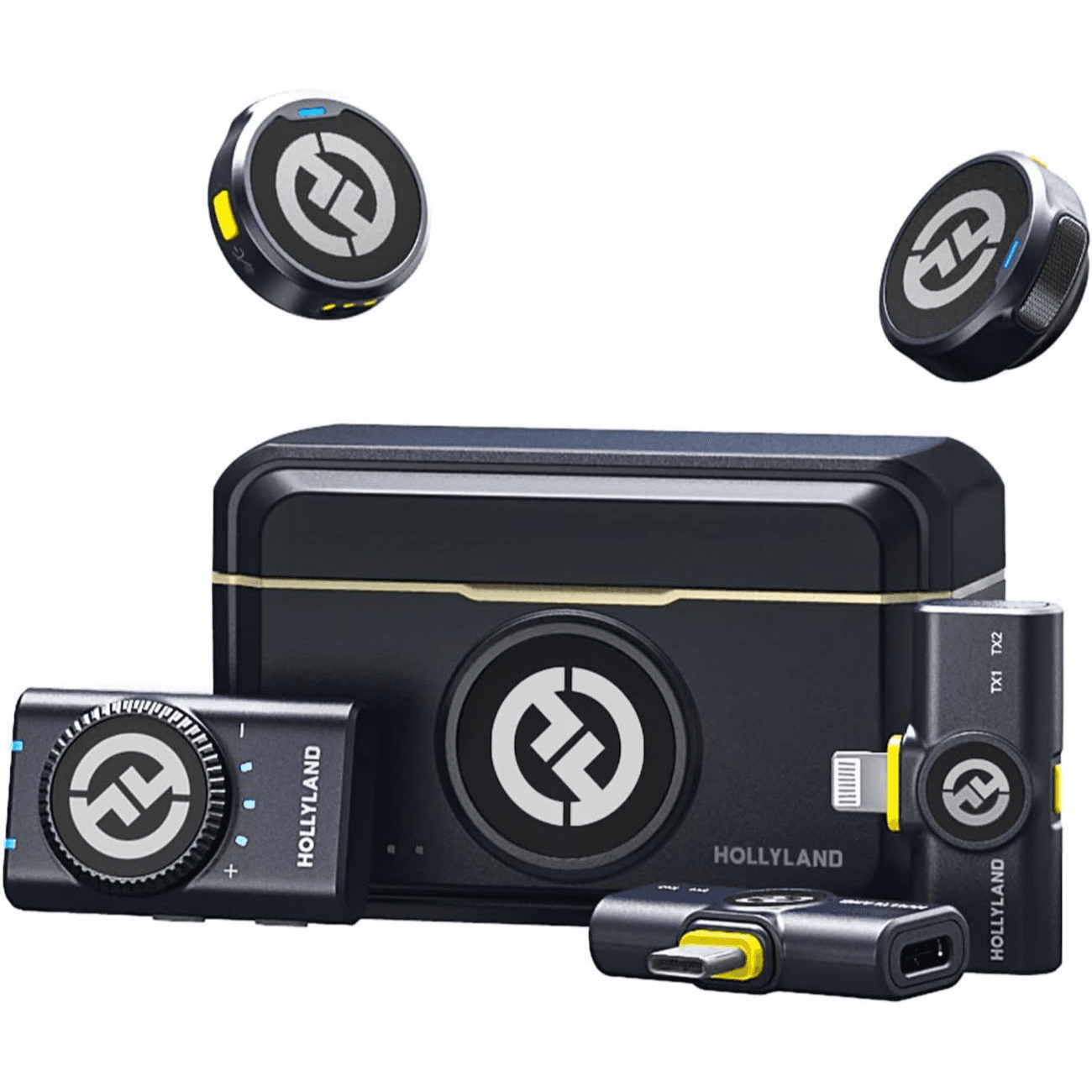 Hollyland Lark M2 Wireless Microphone / 3 Receivers: Type-C + Lightning + Audio Jack / Lightweight