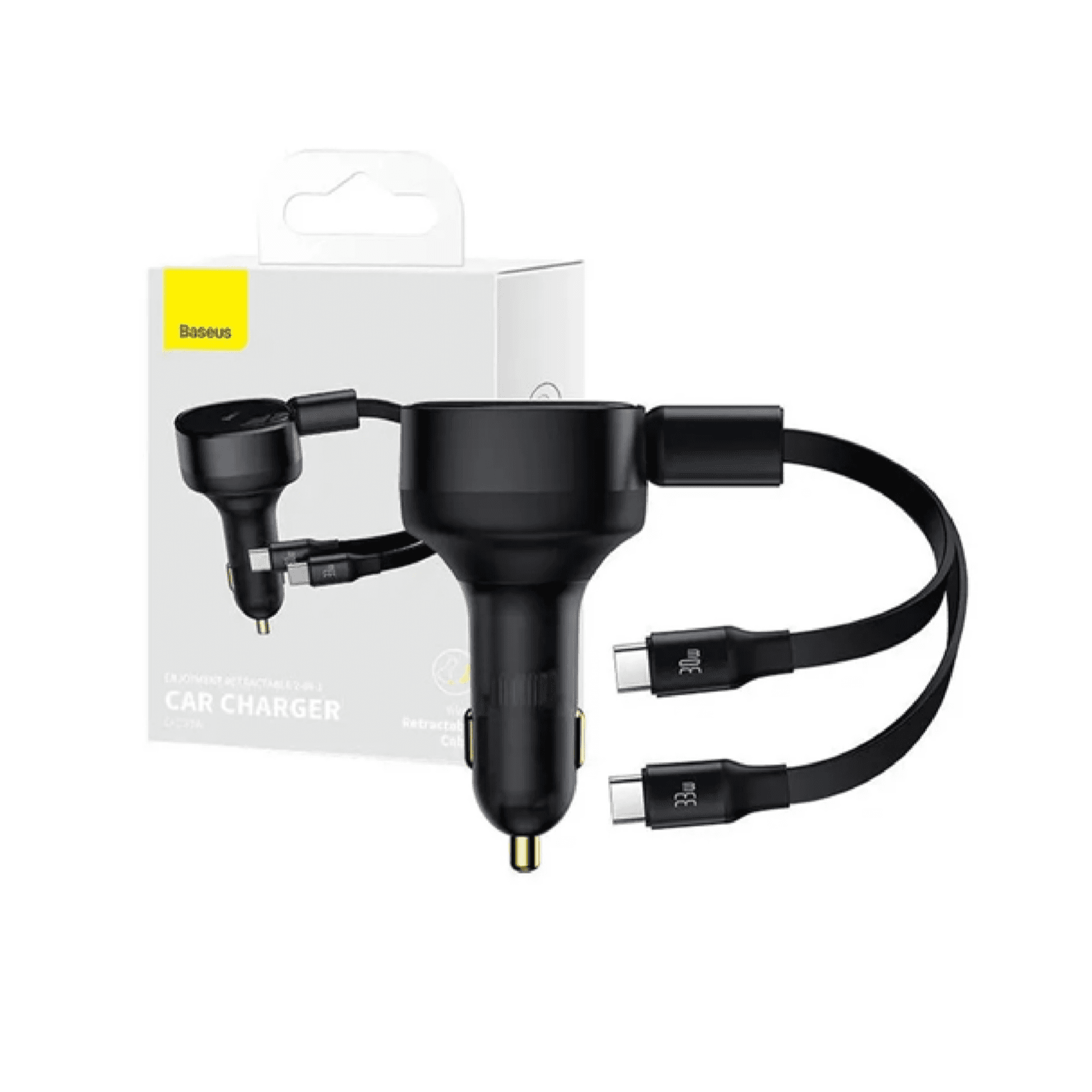 Baseus Enjoyment Retractable 2-In-1 Car Charger C+C 33W