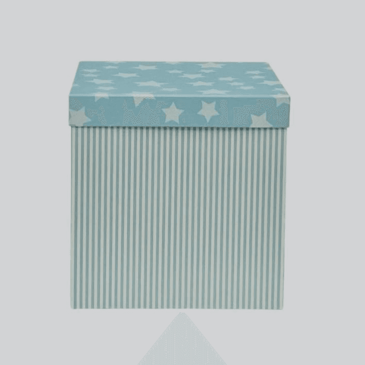 Blue Small Stars With Stripes Square Gift Box