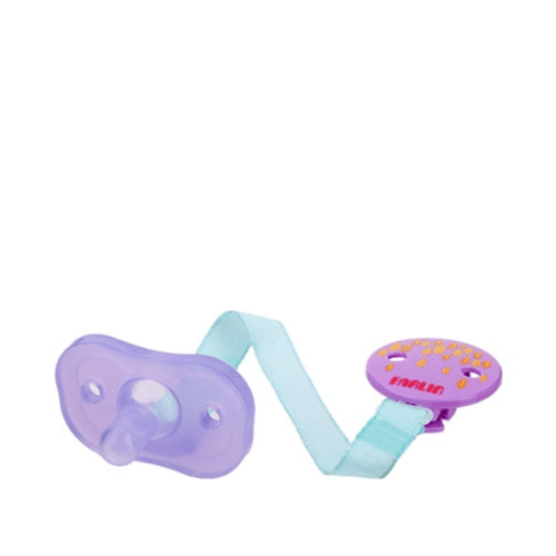 Farlin Baby Silicone Pacifier and Chain 6+months  Ref-BA 20022 Pink in color 