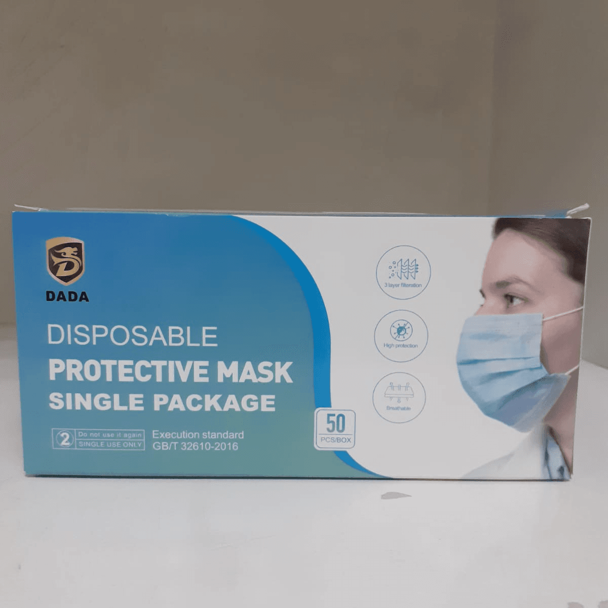 Dada Face Mask Single Blue 50'S