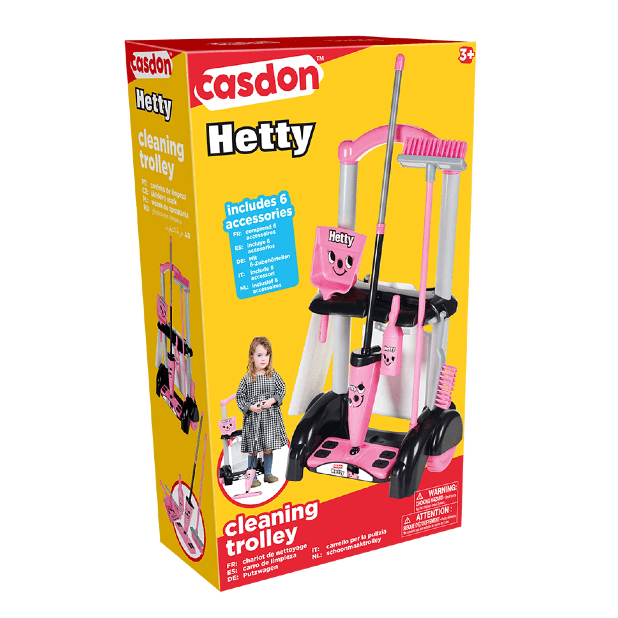 Casdon Hetty Cleaning Trolley Roleplay Toy - Pink