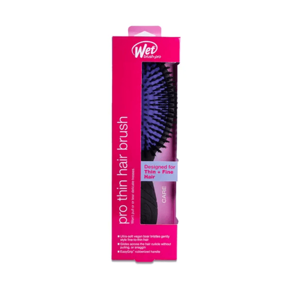 Wet Brush -Pro Pro thin hair brush designed for thin + fine hair care Black color ref-BWPTEXTTHIN (Custom care gentle styling brush)