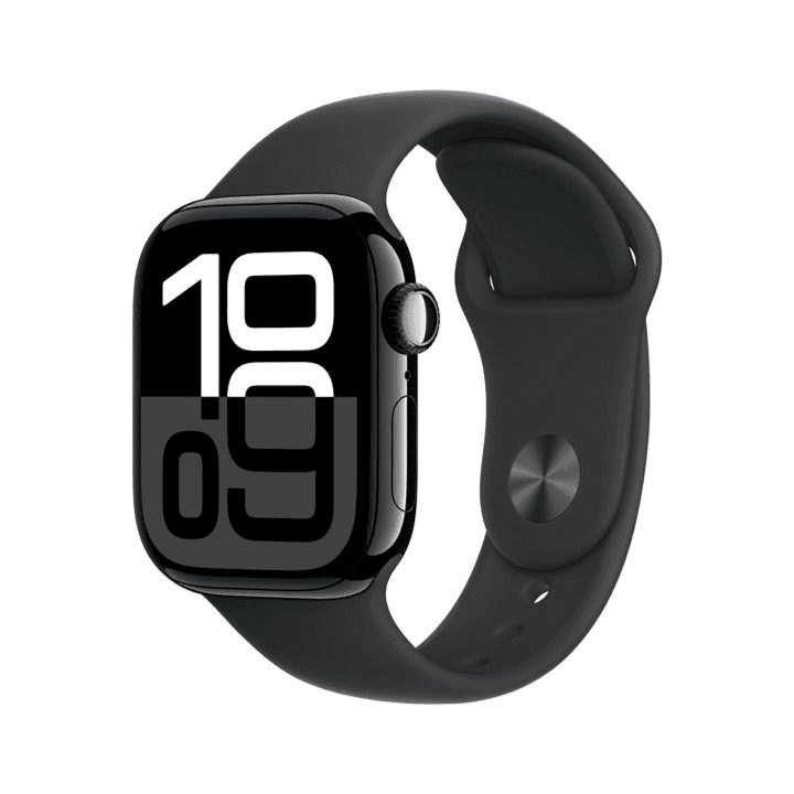 Apple Watch Series 10 GPS 46mm Jet Black Aluminium Case with Black Sport Band