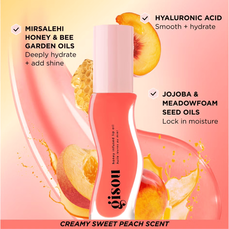 Gisuo - Honey Infused Lip Oil - Bee-llini Peach