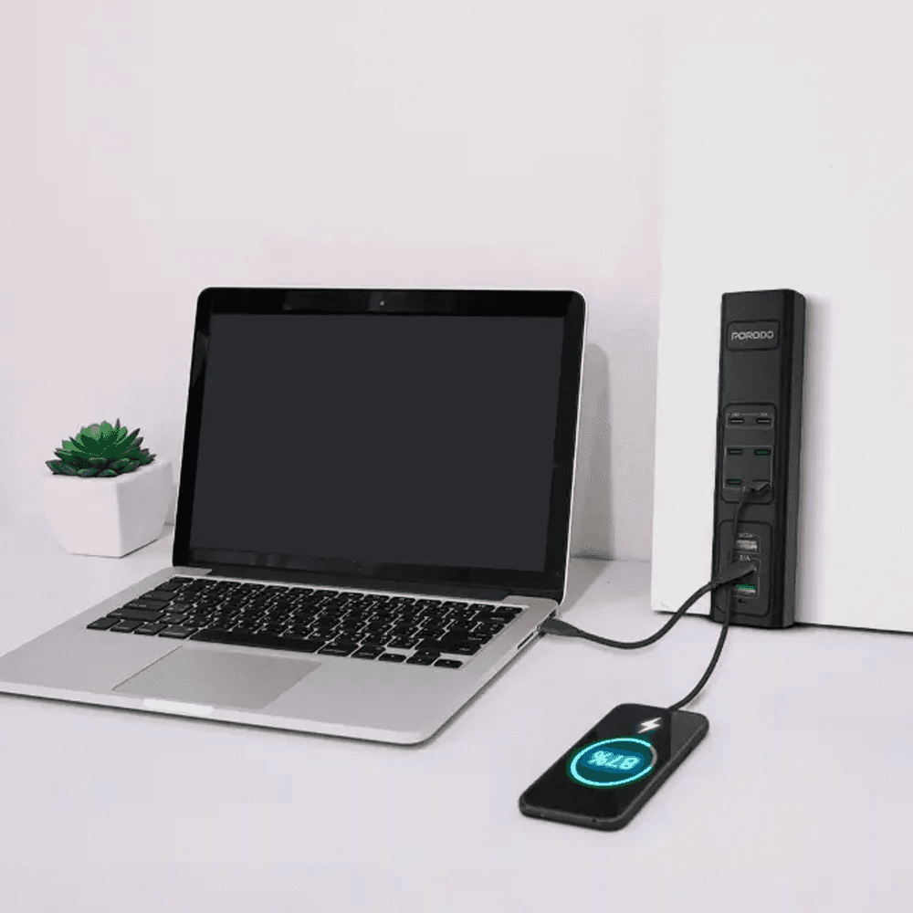 Porodo 85W Multi-Port USB Charging HUB – Black