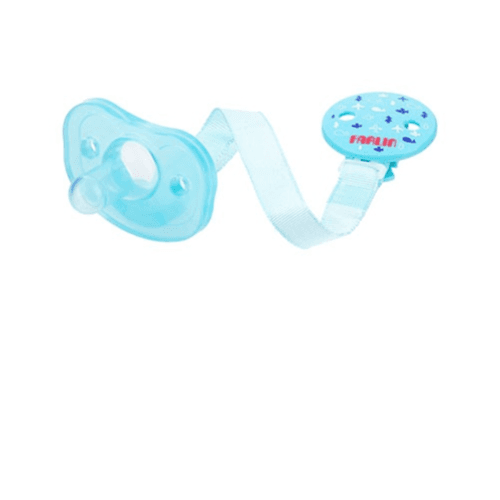 Farlin Baby Silicone Pacifier and Chain 6+months  Ref-BA 20022 Blue in color 