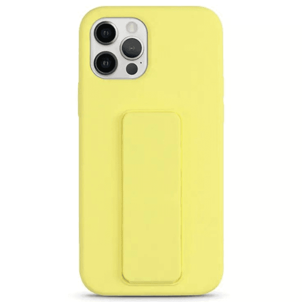 iPhone 11 Pro Max Silicone Case Grip Holder Yellow