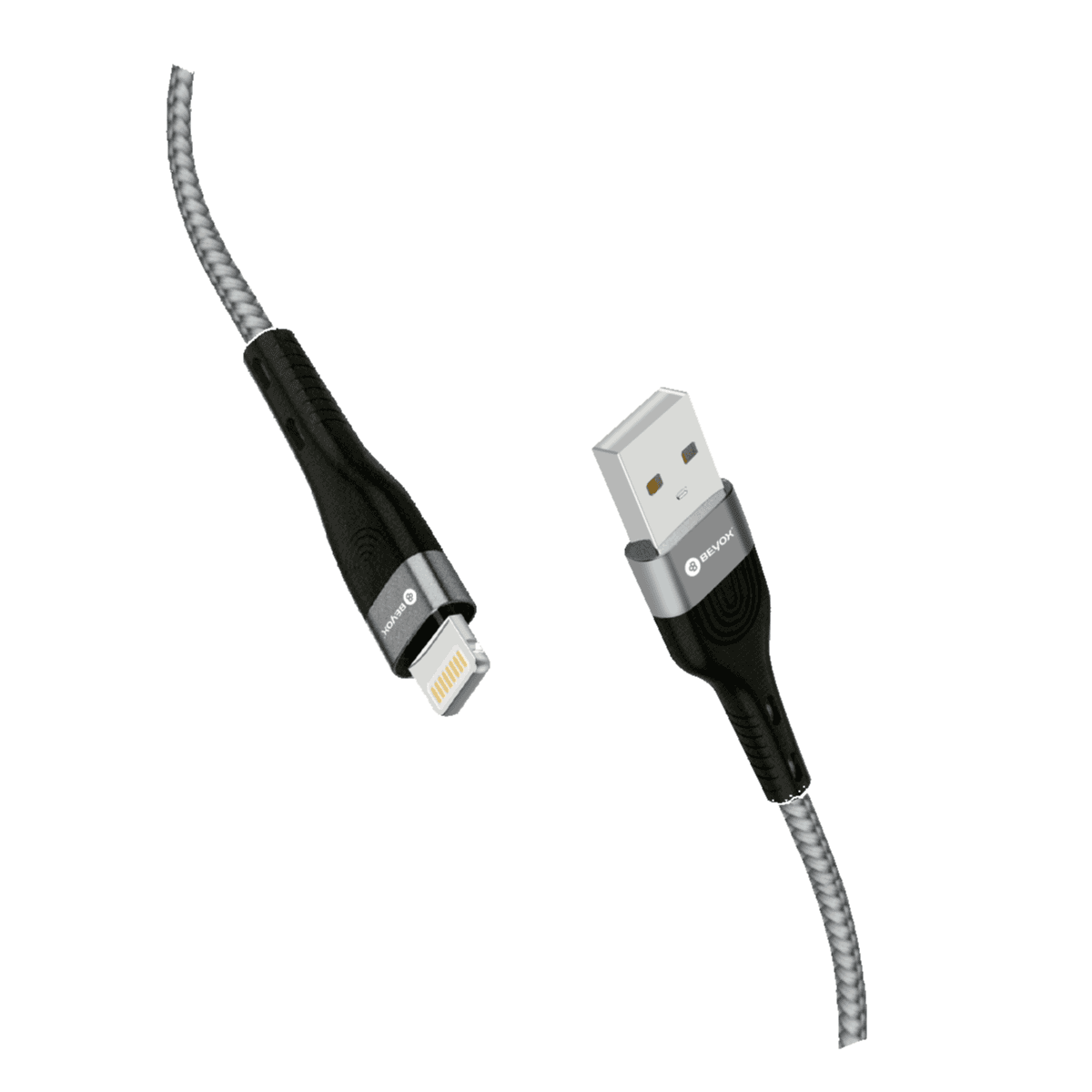 Micro USB Charging Cable Nylon Braided 3.1A Fast Charging 1 mtr (Grey) - Beyox BX12 