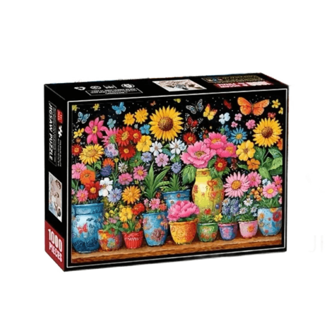 Vibrant Flowers and Butterflies Puzzles 1000 pcs