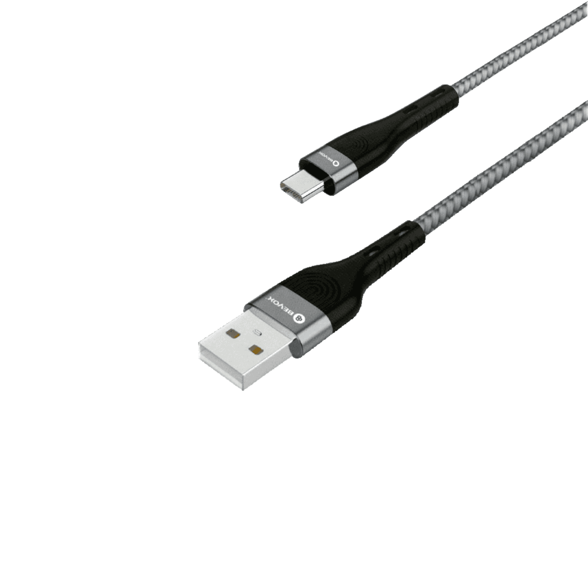 Micro USB Charging Cable Nylon Braided 3.1A Fast Charging 1 mtr (Grey) - Beyox BX12