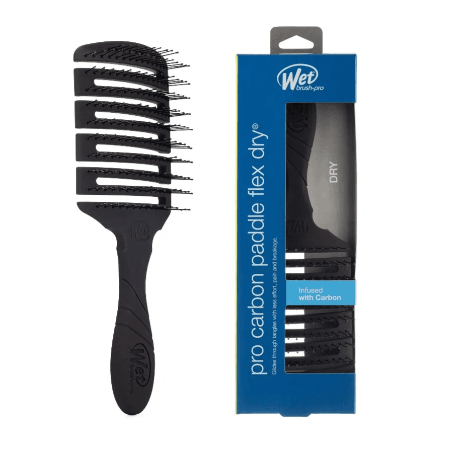 Wet Brush-Pro Carbon Paddle Flex Dry Infused within Carbon Color Black ref-BWP83100CB