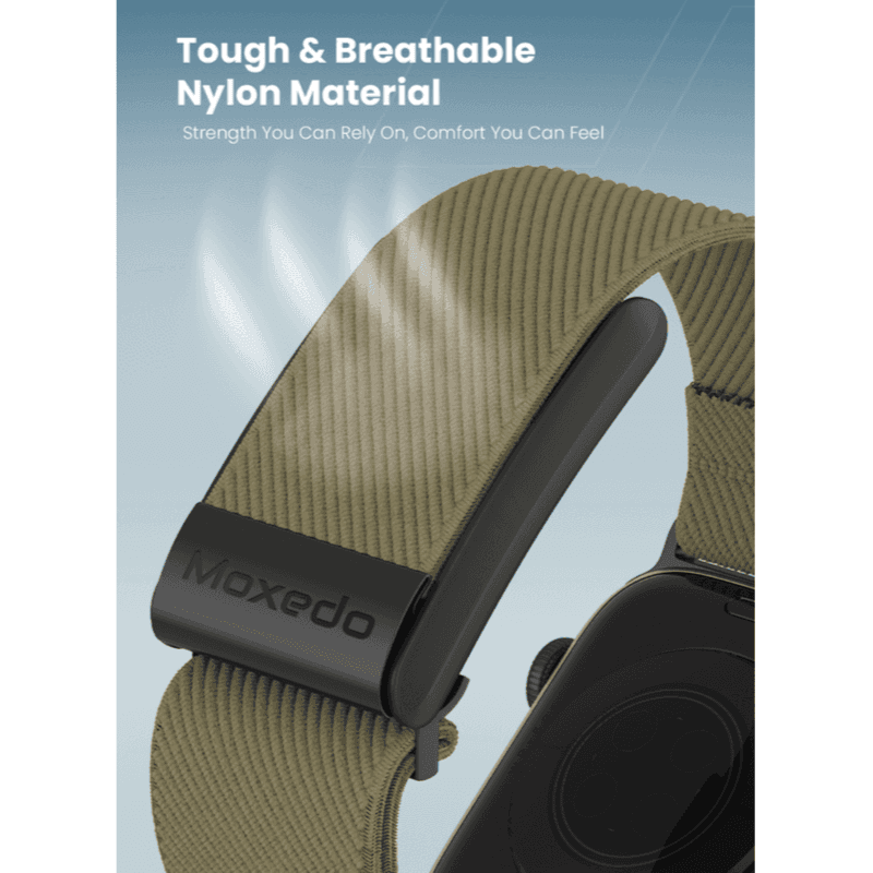 Moxedo Hybrid Fit-Weave Nylon Braided Band Adjustable Replacement Strap Compatible for iWatch and Whoop 4.0 Wearable Health and Fitness Tracker - GREEN