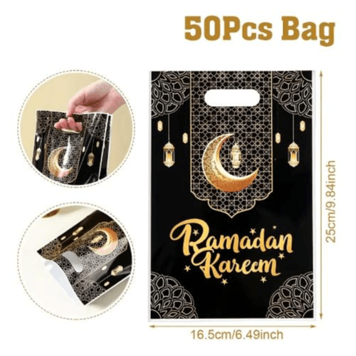 50pcs Ramadan Kareem Gift Bags - Eid Party Supplies & Candy Bags