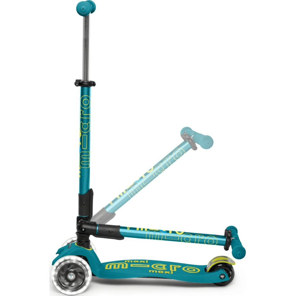 Micro Scooter - Deluxe Foldable Led Petrol Green (Mmd097)