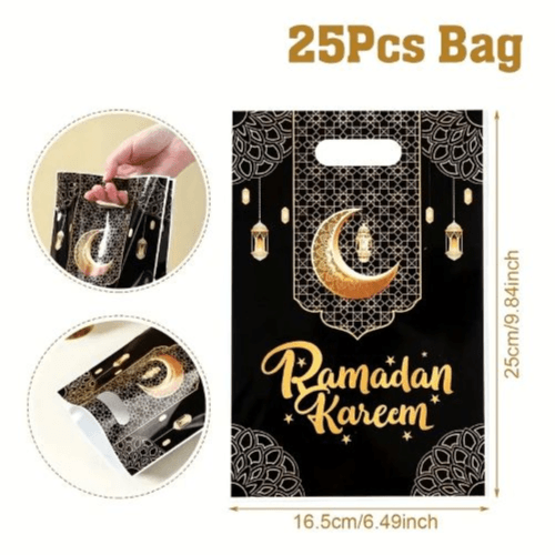 25pcs Ramadan Kareem Gift Bags - Eid Party Supplies & Candy Bags