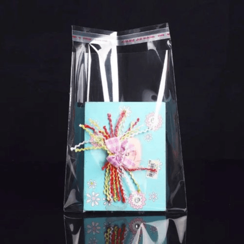 100 Self-Sealing Clear Gift Bags - Resealable Opp Bags For Gifts & More (8*12Cm)