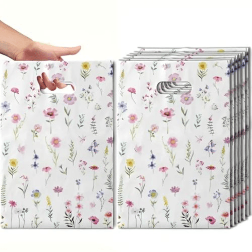 10 Pcs Adorable Flower Gift Packaging Bag Handbag -16x24.89cm