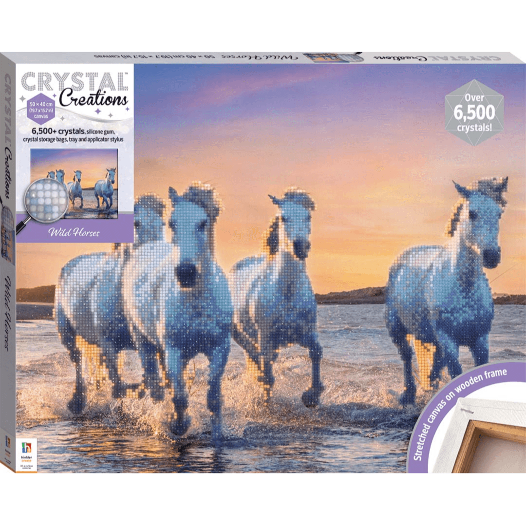 Hinkler - Crystal Creations Canvas: Wild Horses Craft Activity Kit