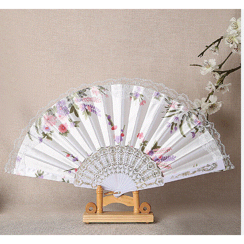 Folding FAN Dancing-White