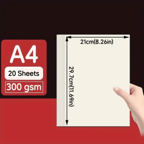 20 Sheets A4 White Cardboard & Art Paper for Painting & Crafts (300gsm)