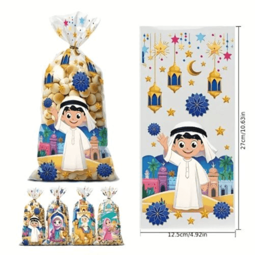 50-Pack Ramadan Castle Party Favor Bags with Handles (12.5cm*27cm)
