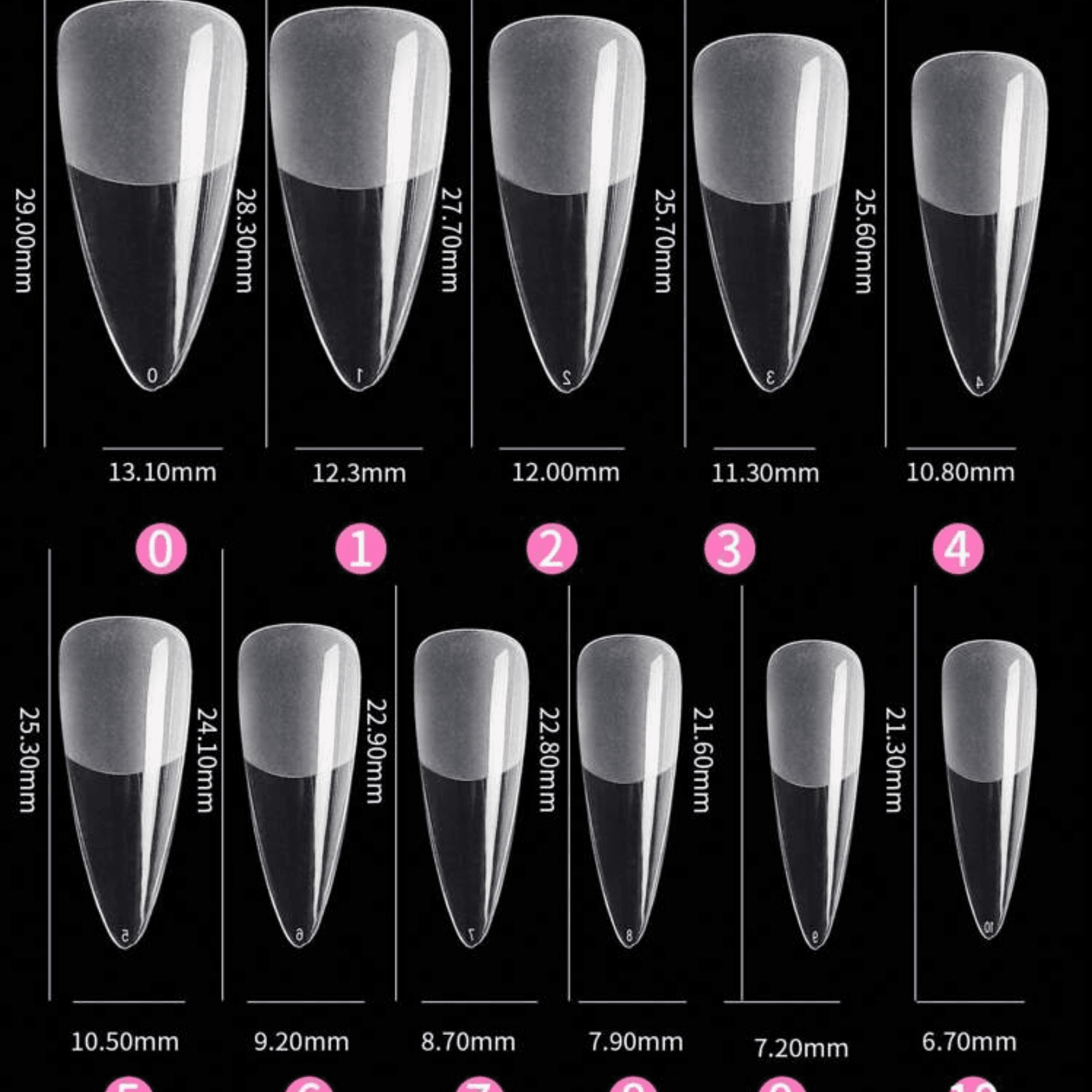 550Pcs Full Cover Press On Nail Tips Stiletto Almond Square Coffin French False Fake Soak Off Gel Nail Extension