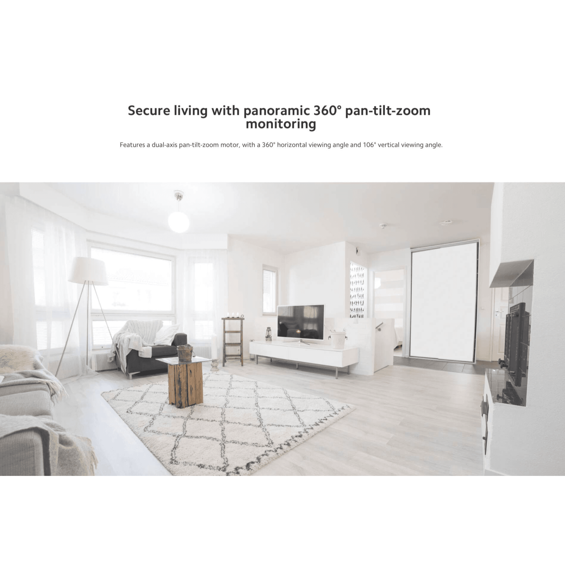 Smart Security Camera. 1080P 360° Work with Alexa and Google Home supports 2.4 GHz WiFi. for your home security - Xiaomi C200