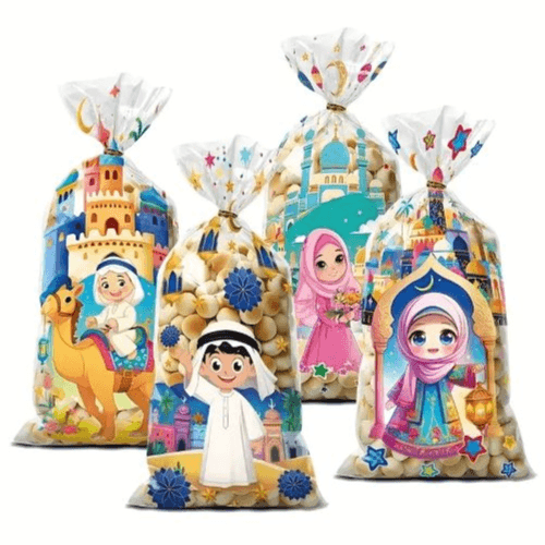 50-Pack Ramadan Castle Party Favor Bags with Handles (12.5cm*27cm)