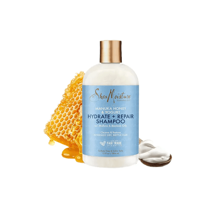 Shea Moisture Hydrate + Repair Shampoo with Manuka Honey & yogurt for extreme dry & brittle hair 384ml Sulfate free and Color Safe