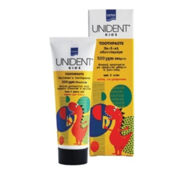 InterMed Unident Kids Toothpaste from age 2 years old Bubble gum flavour daily care of teeth with 500ppm of fluoride  50ml