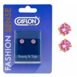 Caflon Fashion Sense Gold plated TIFF 4mm Cubic Zirconia pink