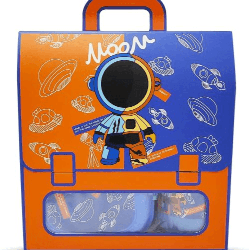 Eazy Kids Set of Lunch Box & Water Bottle (Dark blue )