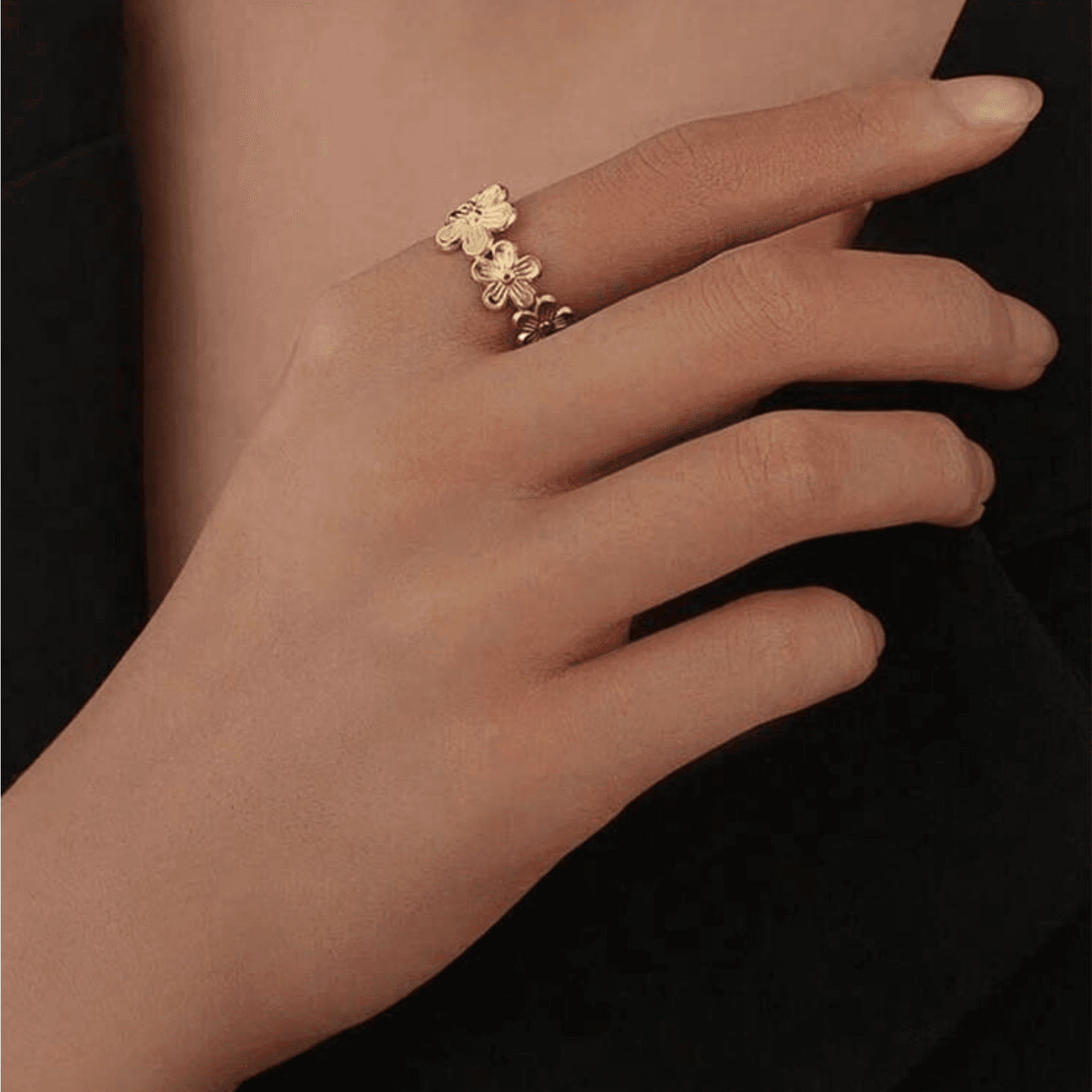50pcs Girls' Gold Mini Flower Hair Rings, Personalized DIY Braiding Accessories, Suitable For Messy Braids