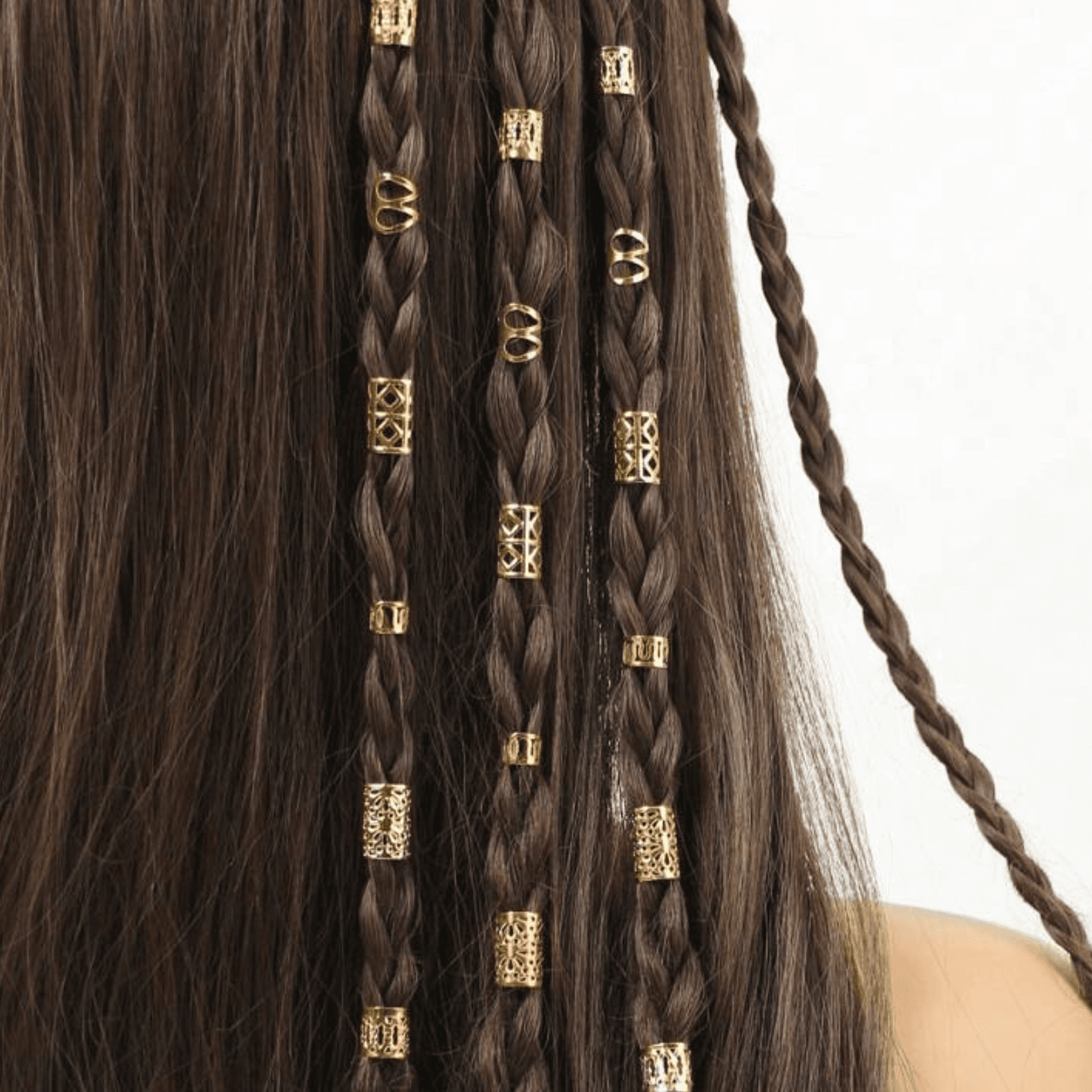 50pcs Gold Color Dreadlock Bead Ring