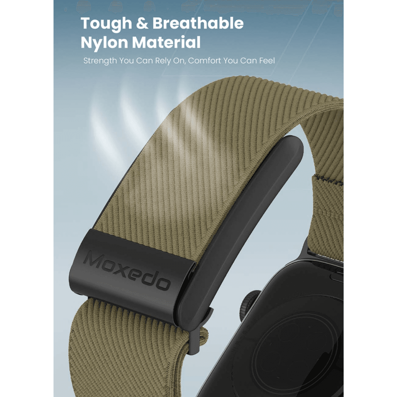 Moxedo Hybrid Strap For Apple Watch & Whoop Comfortable & Practical Design Olive Green