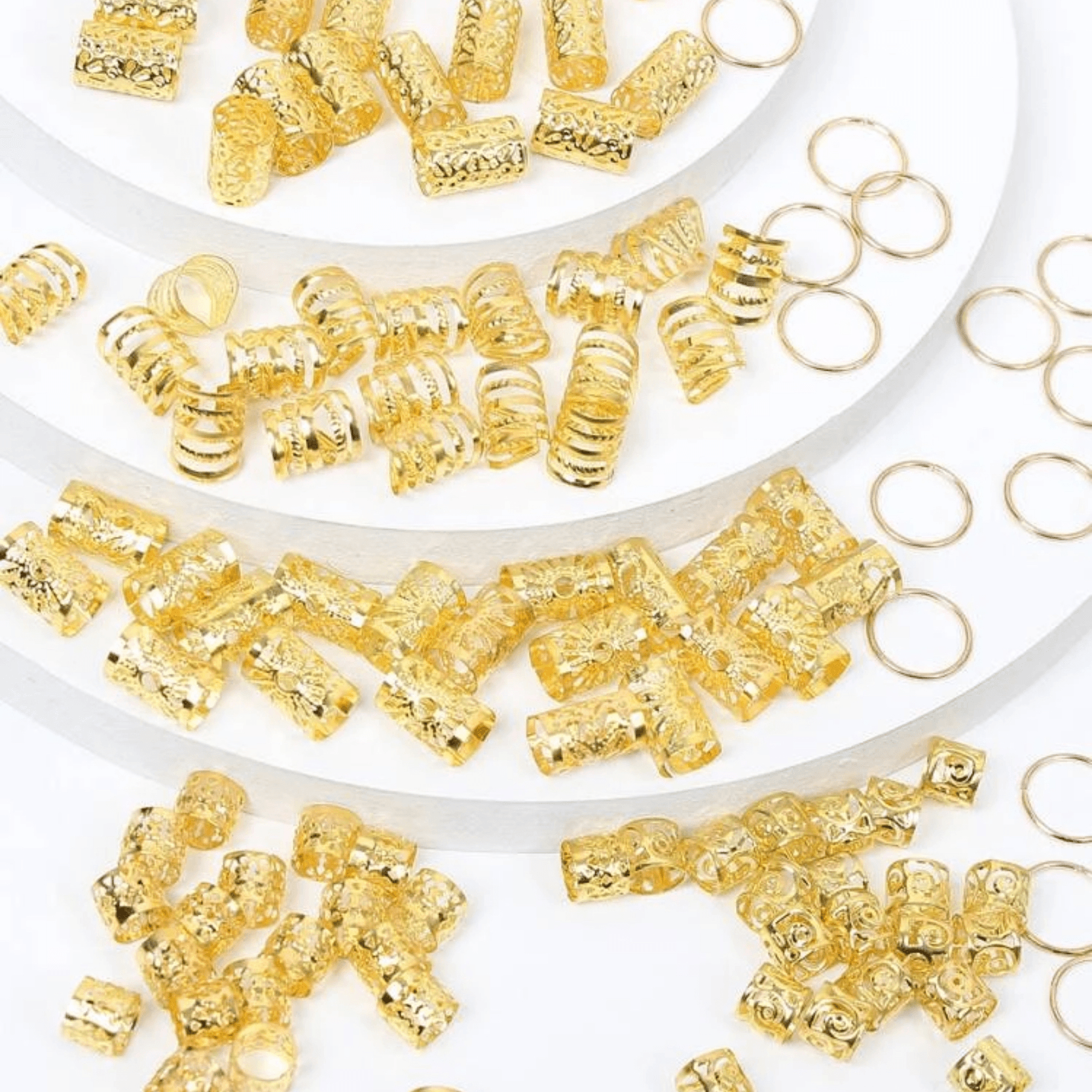 120pcs Braiding Hair Beads With Multiple Patterns