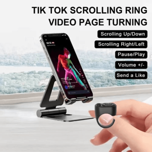 Smart Wireless Remote Control for TikTok & Camera Shutter (Black)
