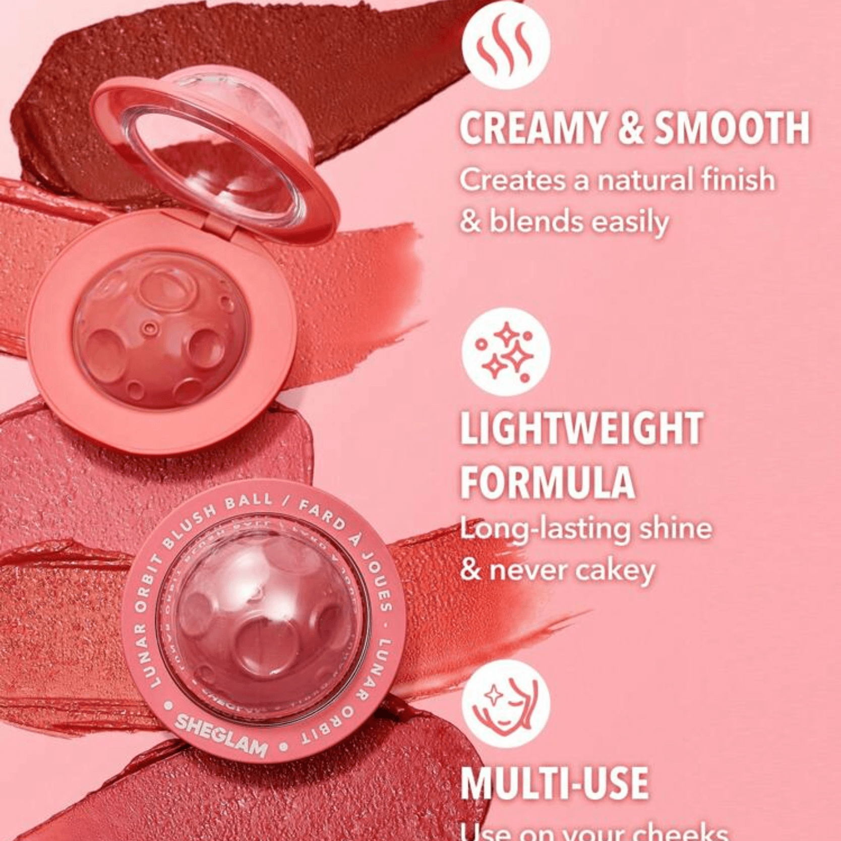 SHEGLAM Lunar Orbit Blush Ball-Astrid Cream Blush Cream- Adorn