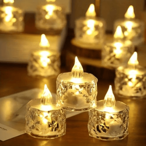 3pcs Crystal LED Flameless Tea Candles