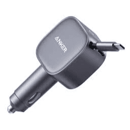 ANKER NANO CAR CHARGER 75W USB-C PORT. BUILT-IN RETRACTABLE UDB-C CABILE