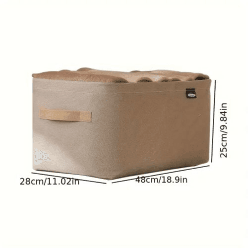 1pc Wardrobe Clothes Organizer And Storage Box Khaki (Large) 