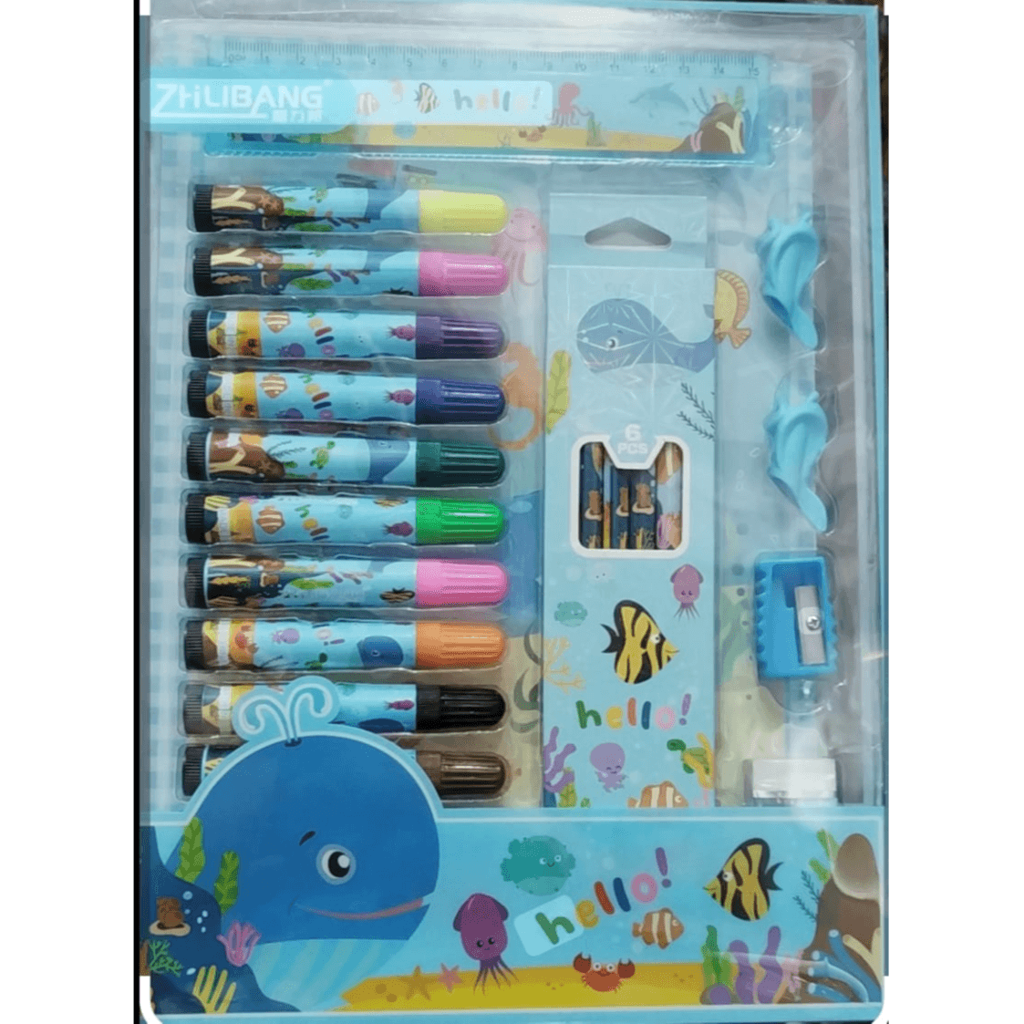 12 Page Drawing book with color pens