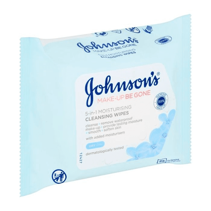 Johnsons  Make-Up ne Gone Micellar Wipes 5 In 1 Moisturizing Wipes For Dry Skin 25 Wipes